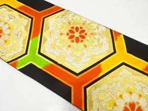 アンティーク　亀甲に華紋織り出し袋帯（着用可）
